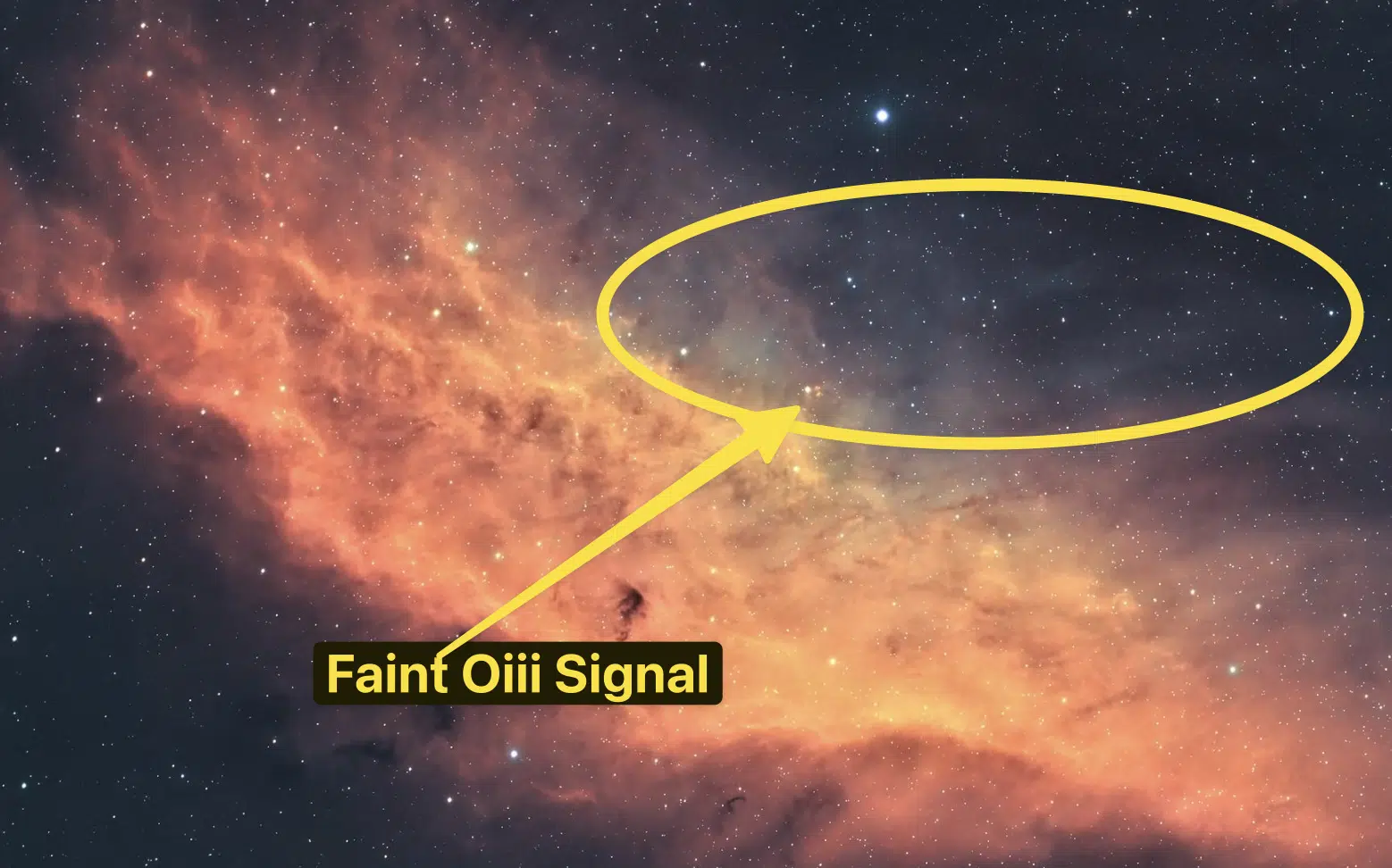 California Nebula Faint Oiii Signal