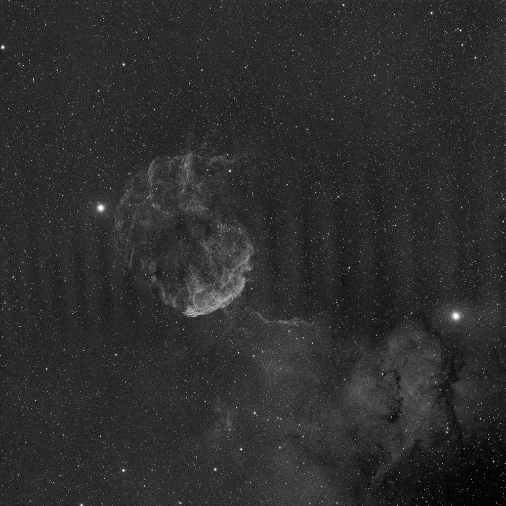 Mono stack of Ha photos from Jellyfish Nebula that had to be thrown away