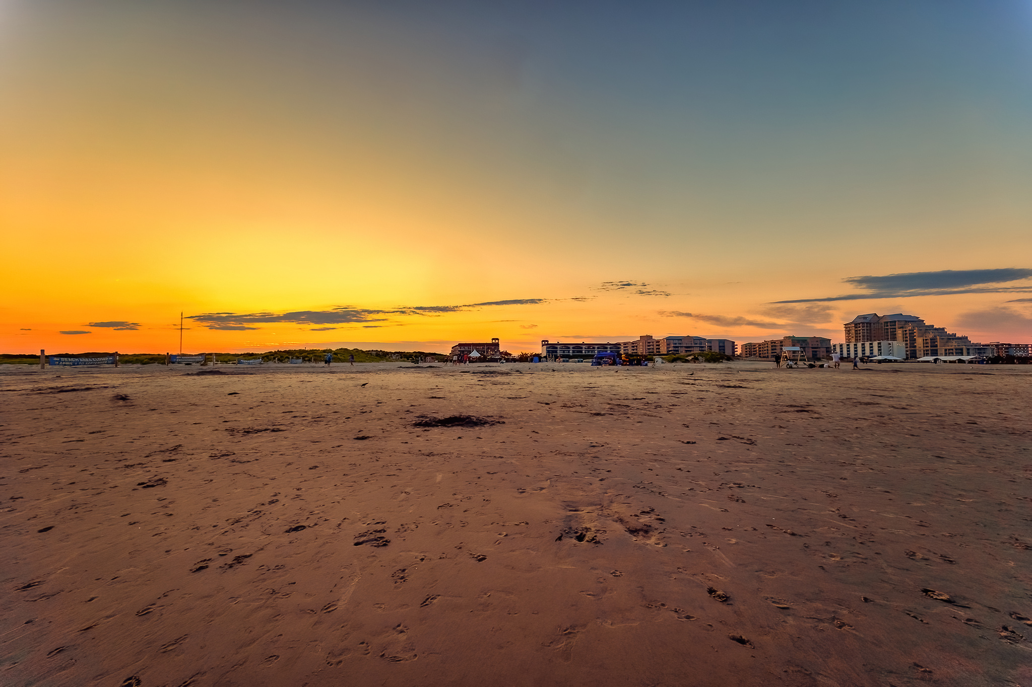 The beach town at Wildwood NJ from the beach.  Taken in Wildwood, New Jersey.